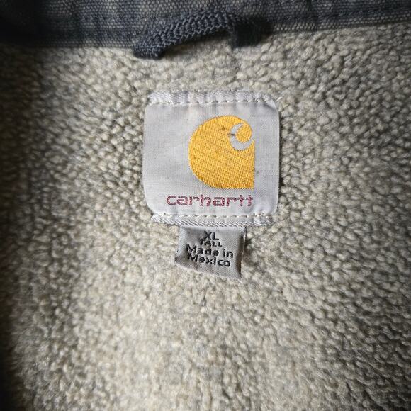 VTG Early 00s Mocha Brown Distressed Carhartt Arctic Work Jacket XL Tall - Picture 6 of 14